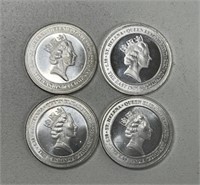 (4) 1/10oz SILVER GUINEA COINS