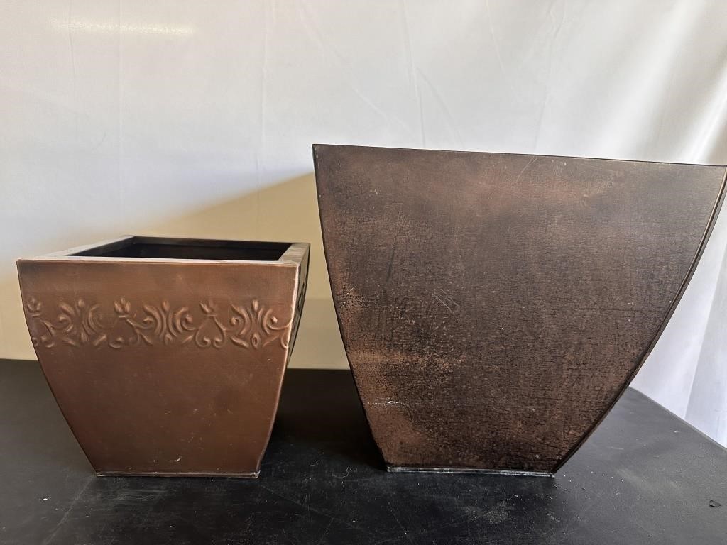 Pair of Metal Planters