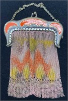 Very old chain mail coin purse 4"x5" / some miner