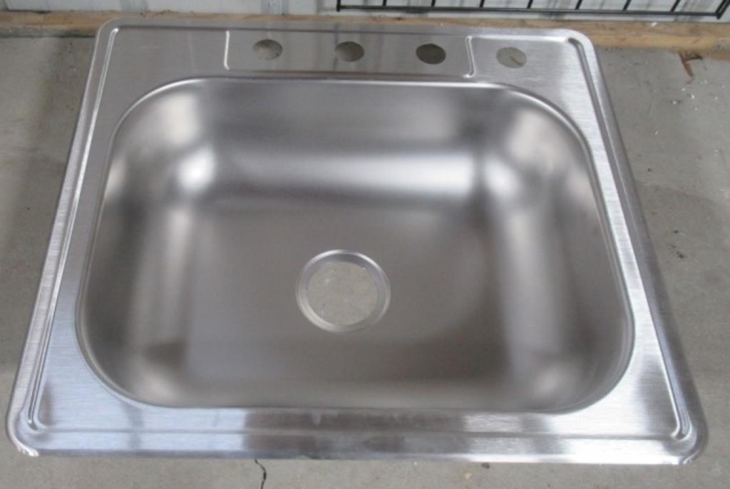 Dayton stainless steel sink, 25"W x 22"D.