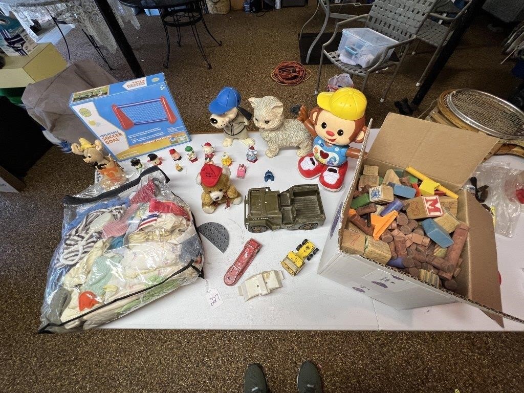 Vtg Toys, Doll Clothes and Inflatable Soccer Goal