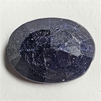CERT 12.35 Ct Faceted Untreated Blue Sapphire, Ova