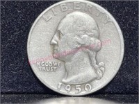 1950-D Washington Silver Quarter (90% silver)
