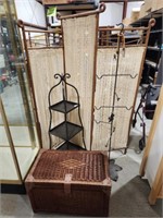 Trunk, shelf,  hanging stand and folding screen