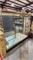 Glass and brass display cabinet