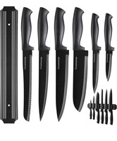 Gouetop Kitchen Knife Set of 6 with Magnetic strip