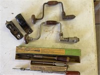 Yankee screwdrivers in original boxes, braces &