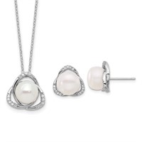 Sterling Silver-Freshwater Pearl Set