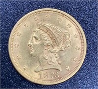 1873 Liberty Head Variety 1 Gold $2.5 Coin