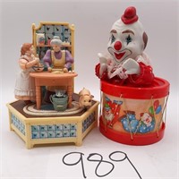 Enesco Animated Music Box and Taiwan Clown Musix