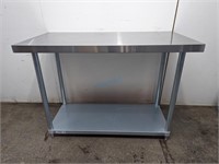STAINLESS STEEL WORK TABLE, 48" X 24" X 38.5"