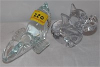 2PC ELEPHANT CRYSTAL PAPER WEIGHTS