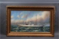 Steam Yacht Columbia Painting