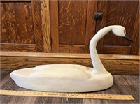 Huge wooden carved swan  (body base is 33”) -