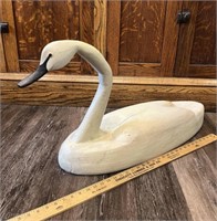 Huge wooden carved swan  (body base is 33”) -