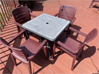 Grosfillex Vinyl Patio Table & 4 Chairs