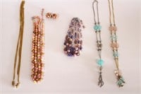 5 Costume Necklaces & 1 Pair Earrings
