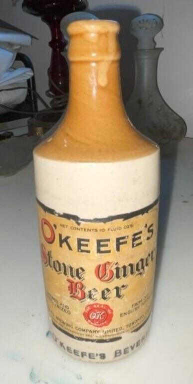 Vtg Stoneware Okeefe Stone Ginger Beer 10oz Bottle