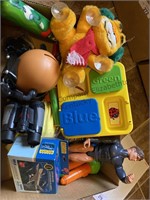 Toy box lot , includes a vintage Garfield car