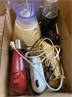 Box of assorted kitchen tools includes food