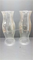 2 LARGE GLASS CHIMNEYS