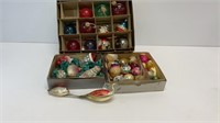 Vintage glass Christmas ornaments, some figural,