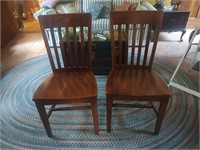 Pair of Cherry Wood Chairs