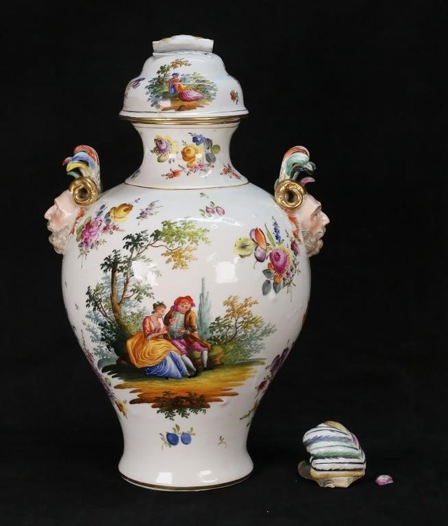 Carl Thieme German Porcelain Lidded Urn