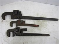 3 Pipe Wrenches - 24", 18" & 14"