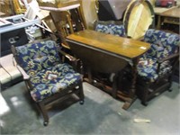 DROP LEAF TABLE W/ 3 CHAIRS