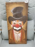 Bro Matthews Clown in Top Hat on Wood Plank