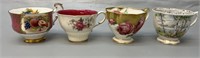 4 Porcelain Teacups Including Royal Albert, Q