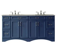Naples Vanity, Royal Blue With Marble Countertop