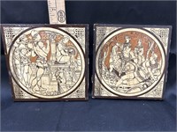 2 Antique Minton China tiles
