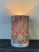 Cylinder Accent Lamp With Leaf Motif