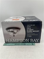 Hampton Bay 13" 2-Light Flush Mount Seeded Glass