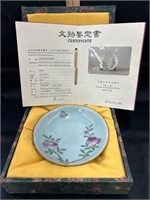 Celadon-ground Famille- Rose plate