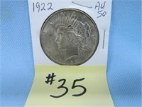 1922 Peace Silver Dollar AU50