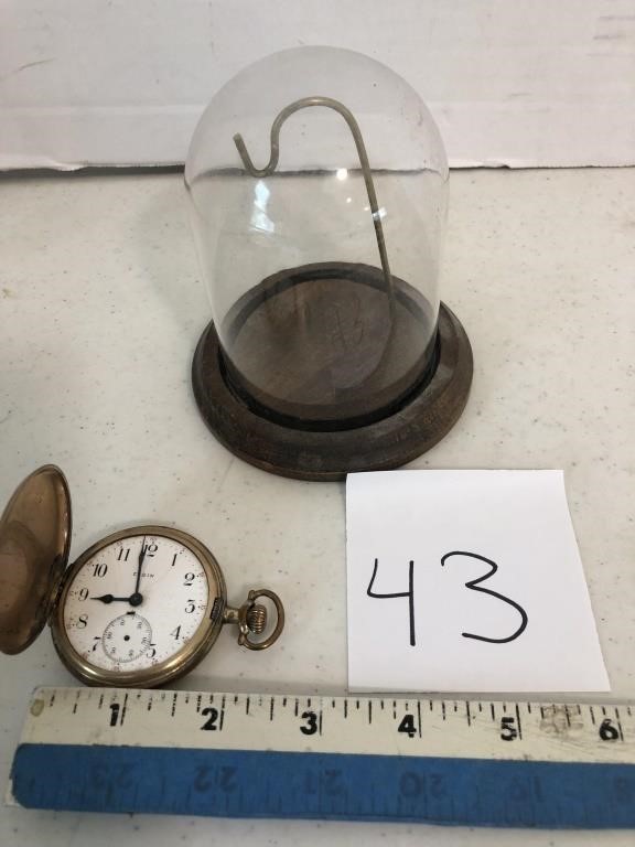 Elgin pocket watch, untested & display