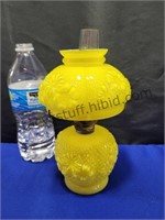 Vintage Yellow Glass Oil Lamp
