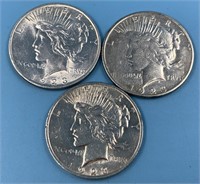 3 Peace dollars: 1923 x2, 1923 S       (33)