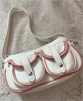 Women's Pink & White 2 Pocket Shoulder Bag