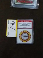 Monte Carlo $1,000 poker chip graded