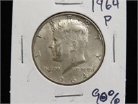 1964 P KENNEDY HALF DOLLAR 90%