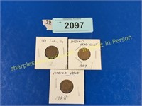 3-1907 Indian head pennies