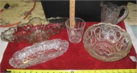 5 Assorted Vtg Crystal & Cut Glass