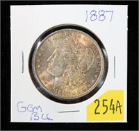 1887 Morgan dollar, gem BU