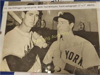 JOE DIMAGGIO SIGNED PRINT WITH TED WILLIAMS