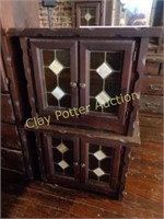 Pair of Night Stands w/Stained Glass