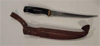 Normark filet knife Finland with leather sheath